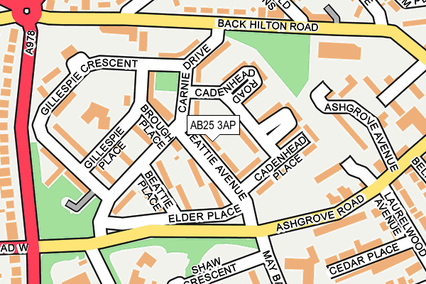 AB25 3AP map - OS OpenMap – Local (Ordnance Survey)
