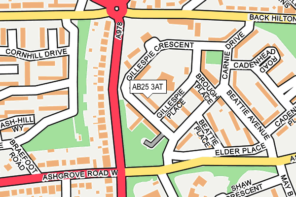 AB25 3AT map - OS OpenMap – Local (Ordnance Survey)