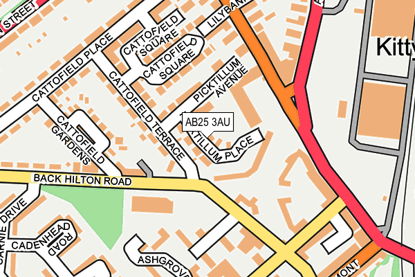AB25 3AU map - OS OpenMap – Local (Ordnance Survey)