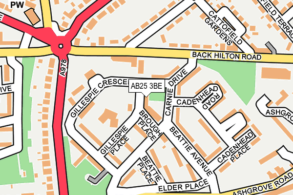 AB25 3BE map - OS OpenMap – Local (Ordnance Survey)