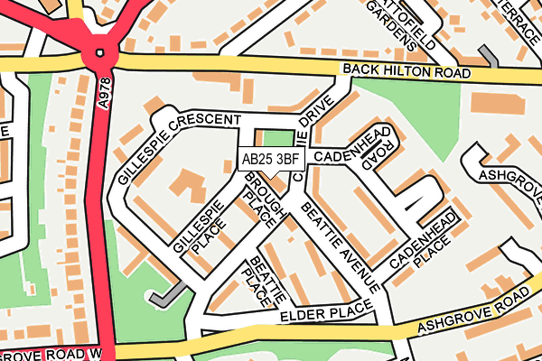 AB25 3BF map - OS OpenMap – Local (Ordnance Survey)