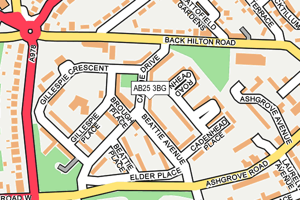 AB25 3BG map - OS OpenMap – Local (Ordnance Survey)
