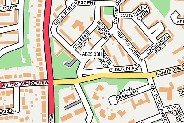 AB25 3BH map - OS OpenMap – Local (Ordnance Survey)