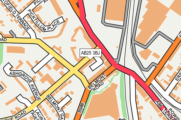 AB25 3BJ map - OS OpenMap – Local (Ordnance Survey)