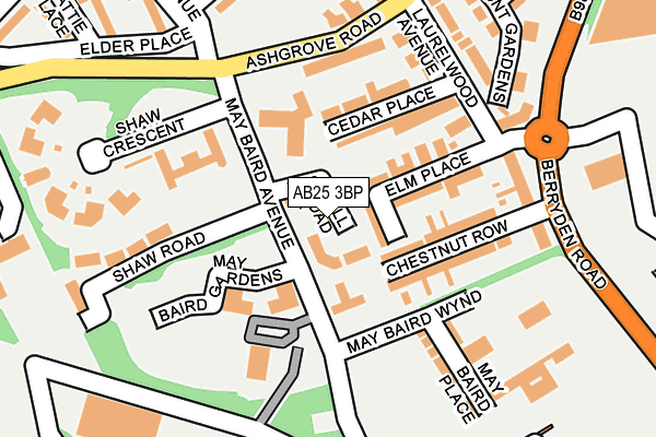 AB25 3BP map - OS OpenMap – Local (Ordnance Survey)