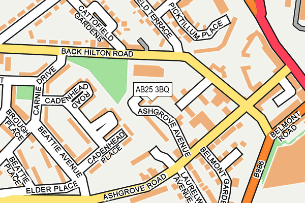 AB25 3BQ map - OS OpenMap – Local (Ordnance Survey)