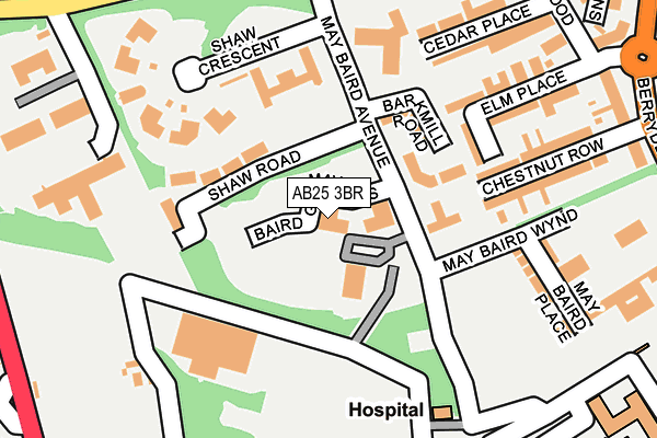AB25 3BR map - OS OpenMap – Local (Ordnance Survey)