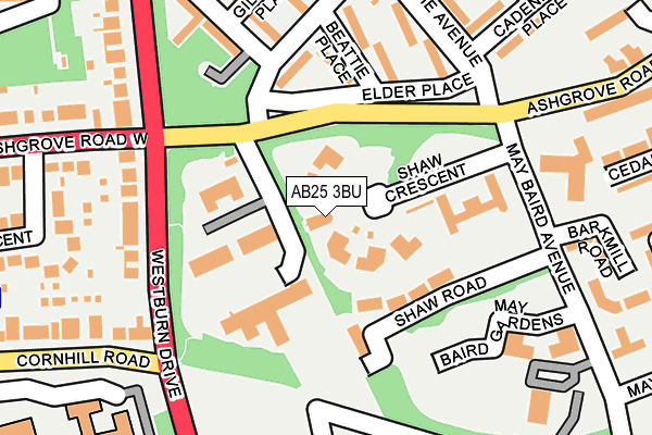 AB25 3BU map - OS OpenMap – Local (Ordnance Survey)