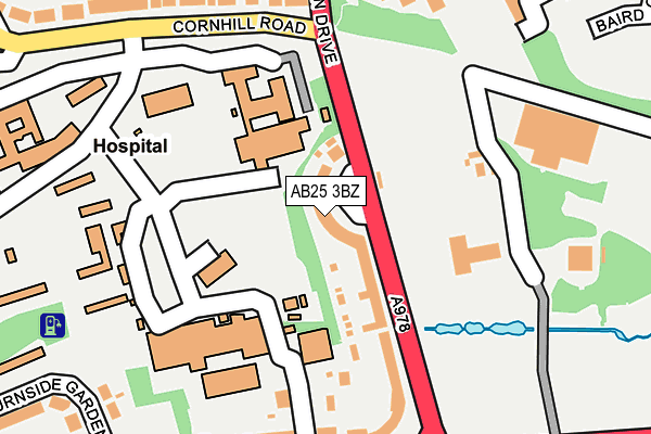 AB25 3BZ map - OS OpenMap – Local (Ordnance Survey)