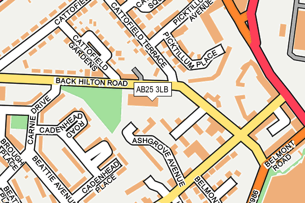AB25 3LB map - OS OpenMap – Local (Ordnance Survey)