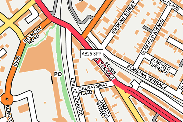 AB25 3PP map - OS OpenMap – Local (Ordnance Survey)