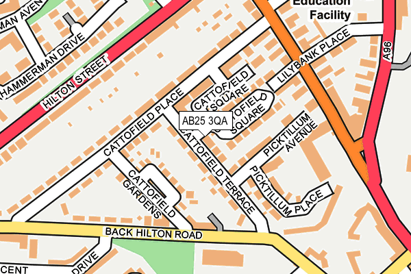 AB25 3QA map - OS OpenMap – Local (Ordnance Survey)