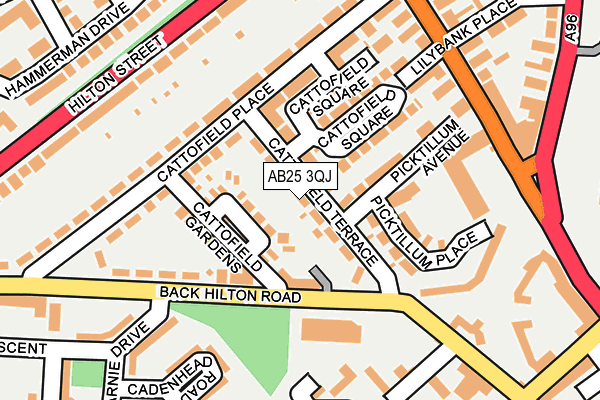 AB25 3QJ map - OS OpenMap – Local (Ordnance Survey)