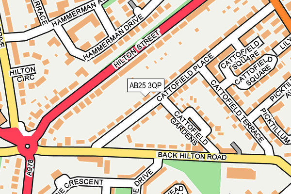 AB25 3QP map - OS OpenMap – Local (Ordnance Survey)
