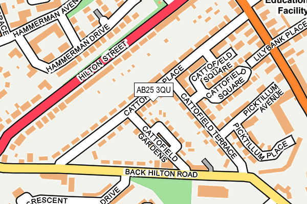 AB25 3QU map - OS OpenMap – Local (Ordnance Survey)