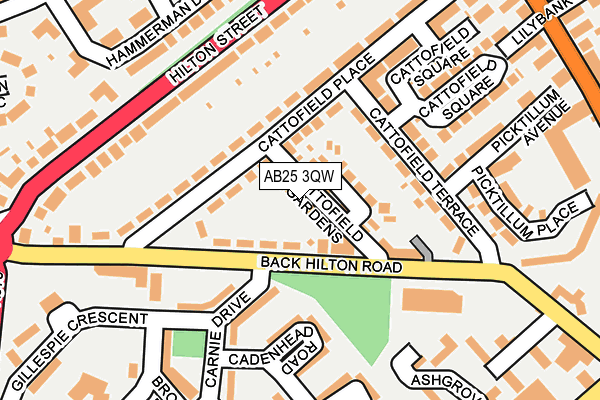 AB25 3QW map - OS OpenMap – Local (Ordnance Survey)