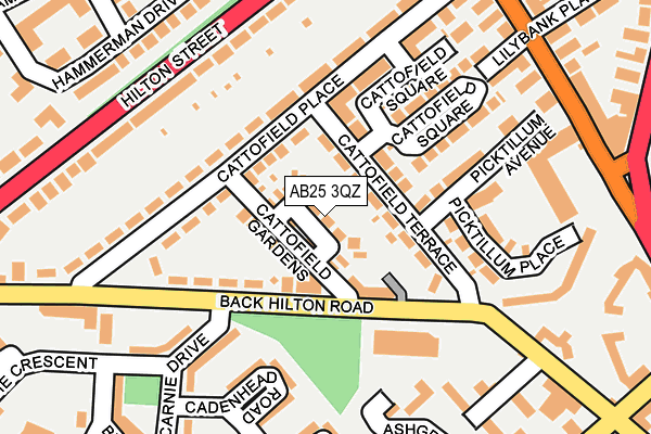 AB25 3QZ map - OS OpenMap – Local (Ordnance Survey)