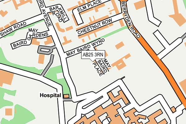 AB25 3RN map - OS OpenMap – Local (Ordnance Survey)