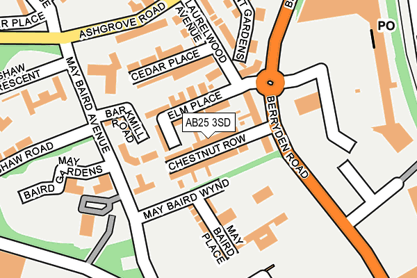 AB25 3SD map - OS OpenMap – Local (Ordnance Survey)