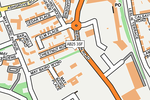 AB25 3SF map - OS OpenMap – Local (Ordnance Survey)
