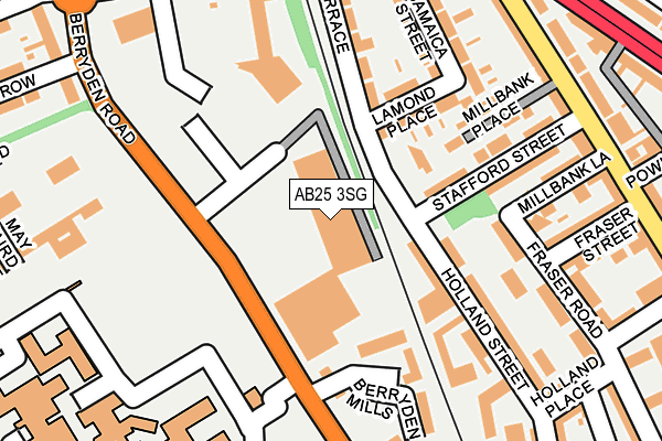 AB25 3SG map - OS OpenMap – Local (Ordnance Survey)