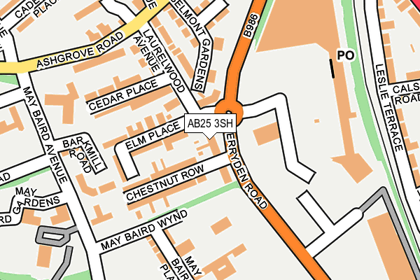 AB25 3SH map - OS OpenMap – Local (Ordnance Survey)