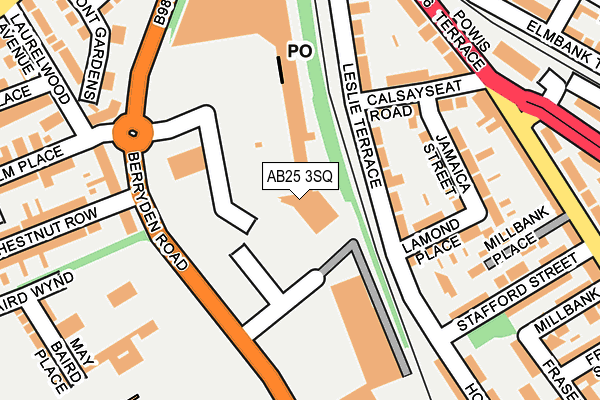 AB25 3SQ map - OS OpenMap – Local (Ordnance Survey)