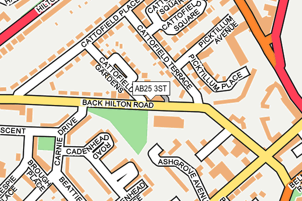 AB25 3ST map - OS OpenMap – Local (Ordnance Survey)
