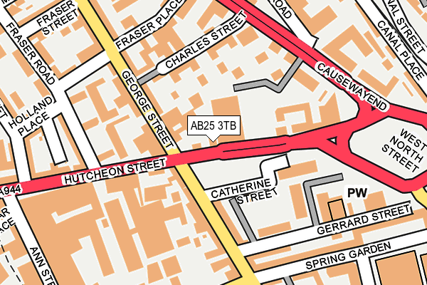 AB25 3TB map - OS OpenMap – Local (Ordnance Survey)