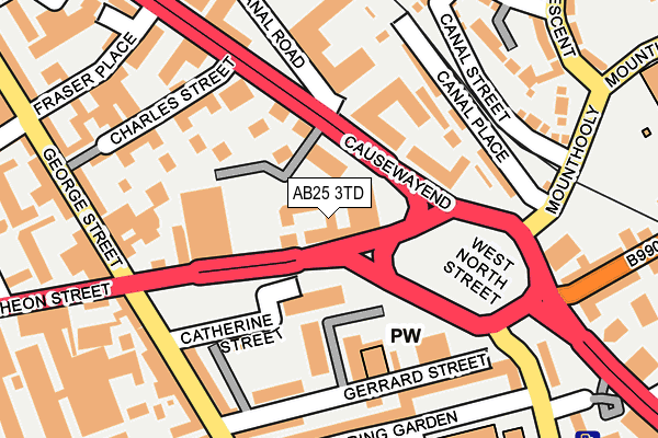 AB25 3TD map - OS OpenMap – Local (Ordnance Survey)