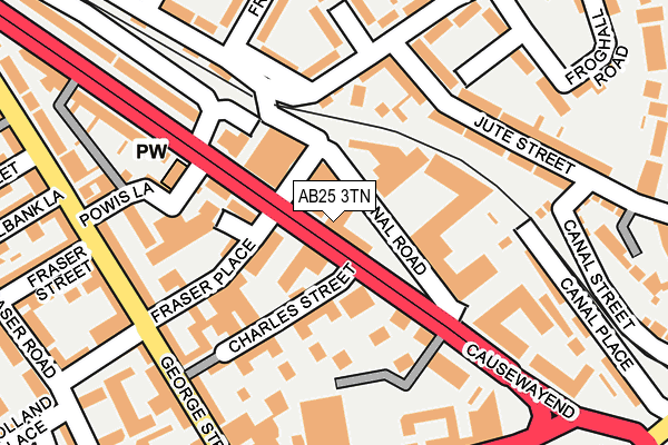 AB25 3TN map - OS OpenMap – Local (Ordnance Survey)