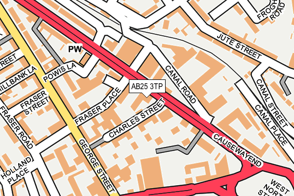 AB25 3TP map - OS OpenMap – Local (Ordnance Survey)