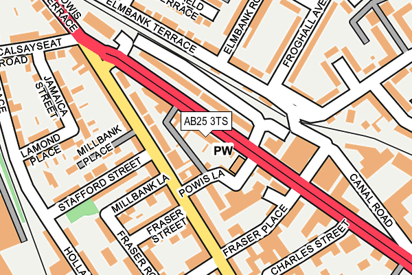 AB25 3TS map - OS OpenMap – Local (Ordnance Survey)