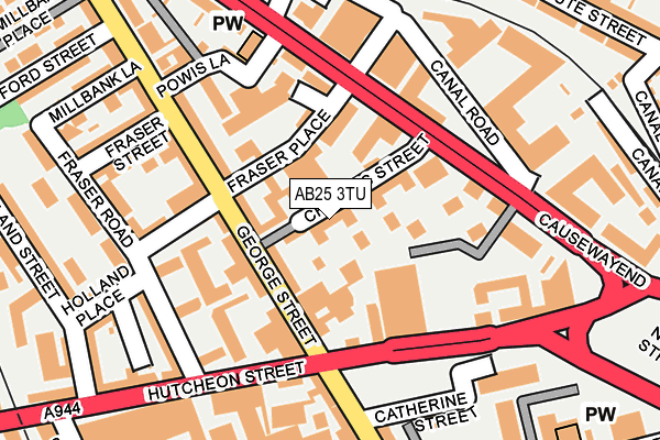 AB25 3TU map - OS OpenMap – Local (Ordnance Survey)