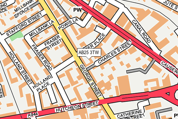 AB25 3TW map - OS OpenMap – Local (Ordnance Survey)