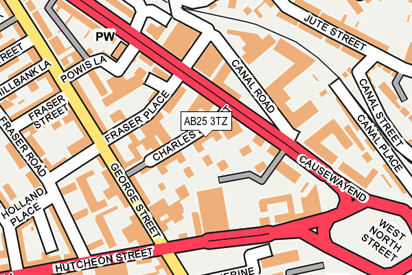 AB25 3TZ map - OS OpenMap – Local (Ordnance Survey)