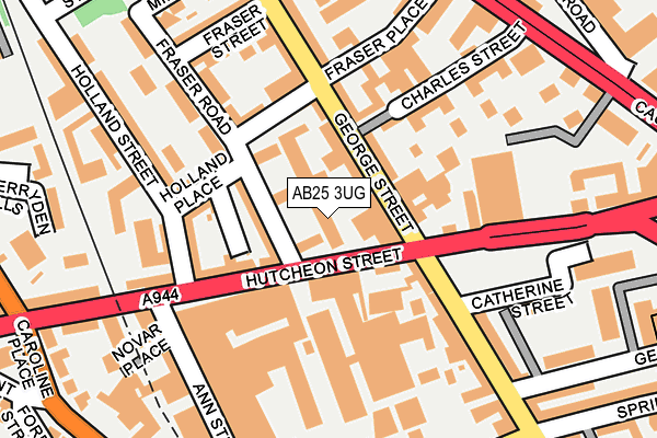 AB25 3UG map - OS OpenMap – Local (Ordnance Survey)