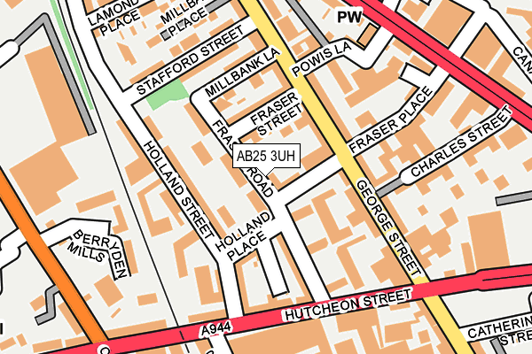AB25 3UH map - OS OpenMap – Local (Ordnance Survey)