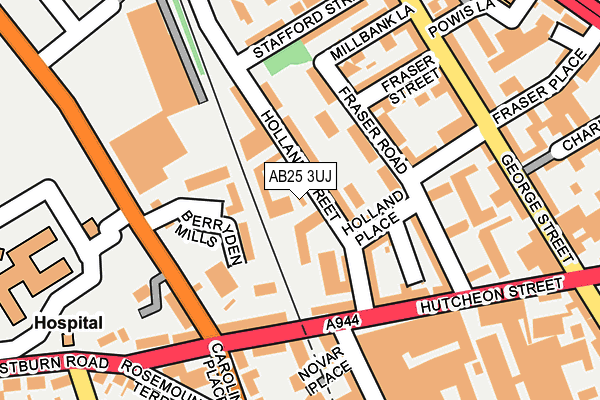 AB25 3UJ map - OS OpenMap – Local (Ordnance Survey)