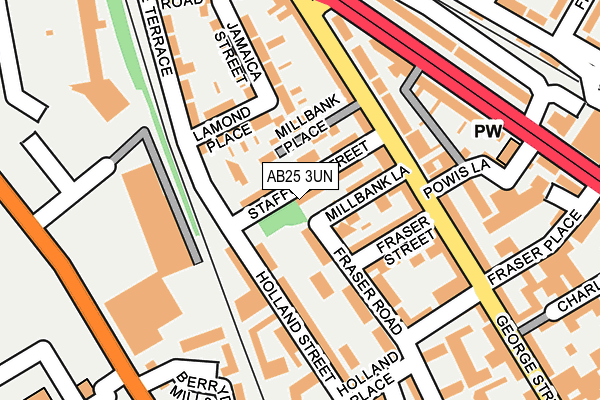 AB25 3UN map - OS OpenMap – Local (Ordnance Survey)