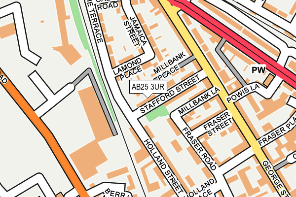 AB25 3UR map - OS OpenMap – Local (Ordnance Survey)