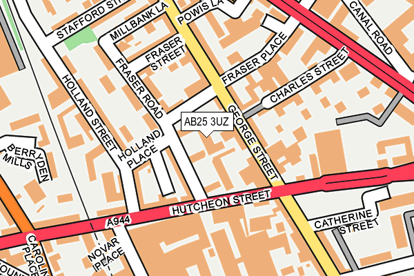 AB25 3UZ map - OS OpenMap – Local (Ordnance Survey)
