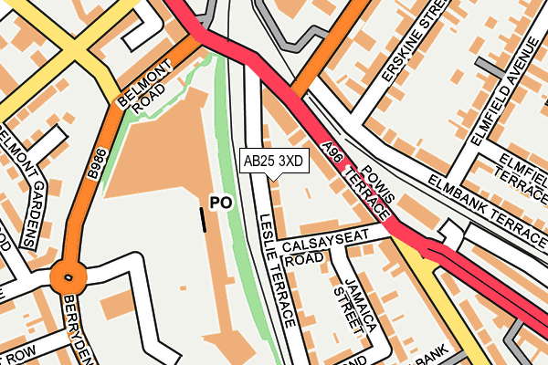 AB25 3XD map - OS OpenMap – Local (Ordnance Survey)