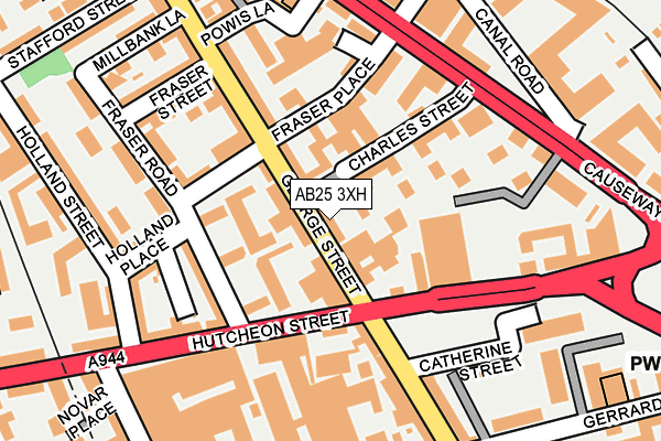 AB25 3XH map - OS OpenMap – Local (Ordnance Survey)