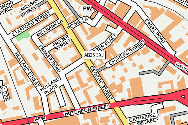 AB25 3XJ map - OS OpenMap – Local (Ordnance Survey)