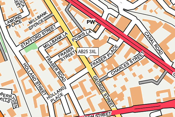 AB25 3XL map - OS OpenMap – Local (Ordnance Survey)