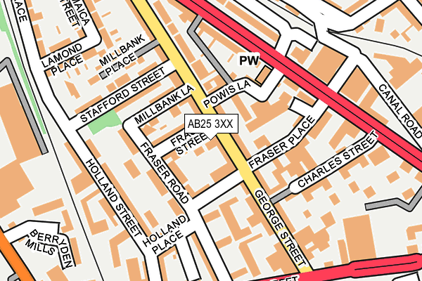 AB25 3XX map - OS OpenMap – Local (Ordnance Survey)