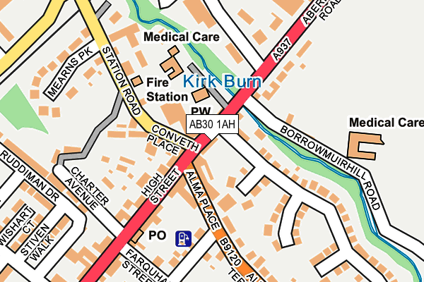 AB30 1AH map - OS OpenMap – Local (Ordnance Survey)
