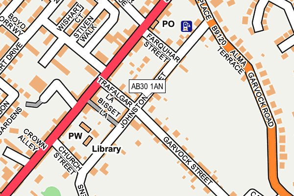 AB30 1AN map - OS OpenMap – Local (Ordnance Survey)