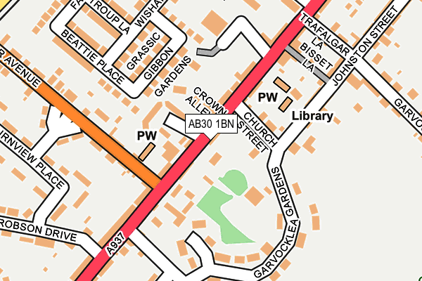 AB30 1BN map - OS OpenMap – Local (Ordnance Survey)